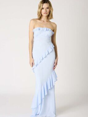 NWT Cotton Candy strapless ruffle maxi
